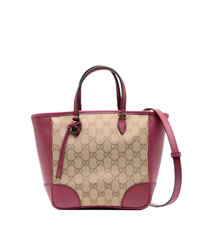 Gucci Beige dusty rose original GG canvas Bree tote bag