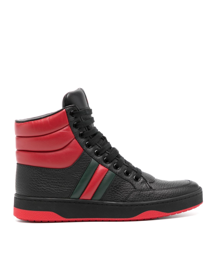 Gucci Black red leather high top sneakers