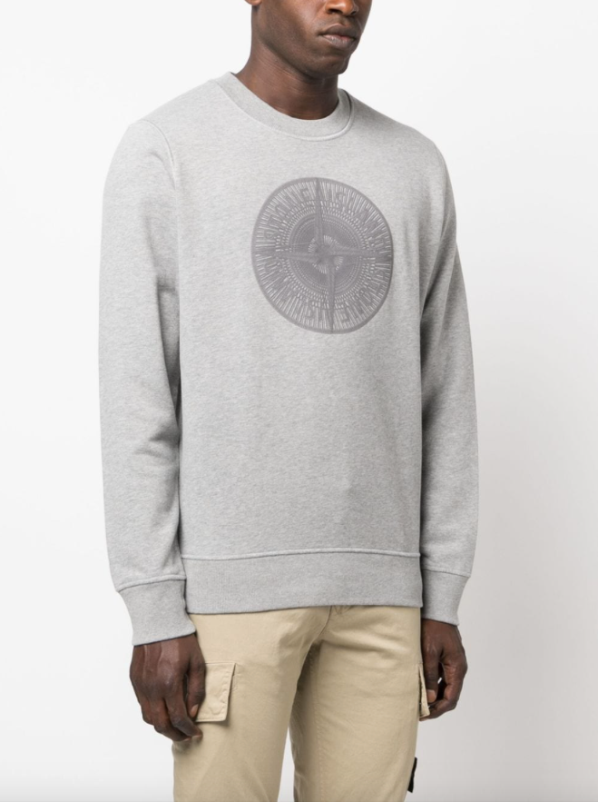 Stone island grey hot sale crew neck sweatshirt