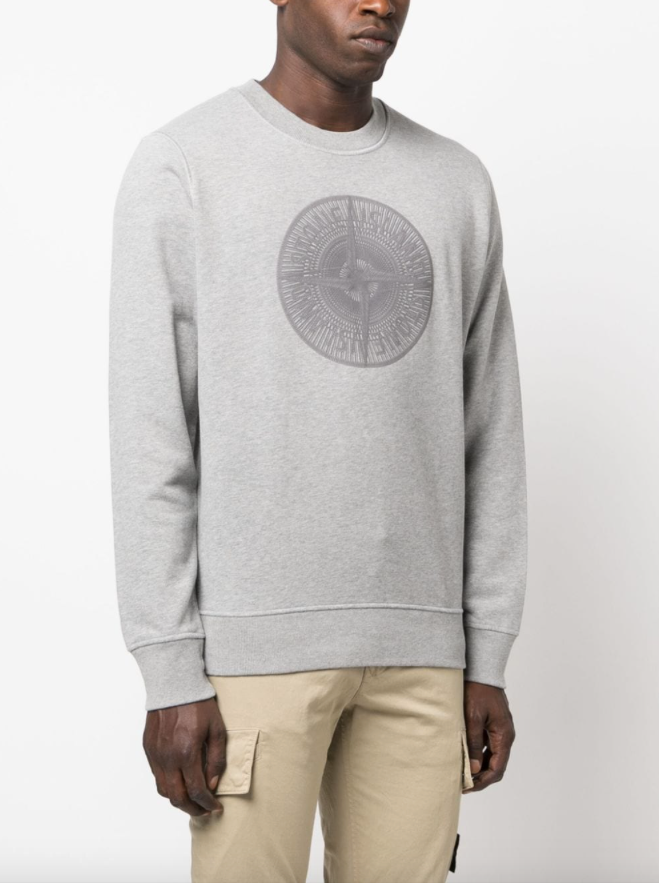Stone island grey 2025 crew neck sweatshirt
