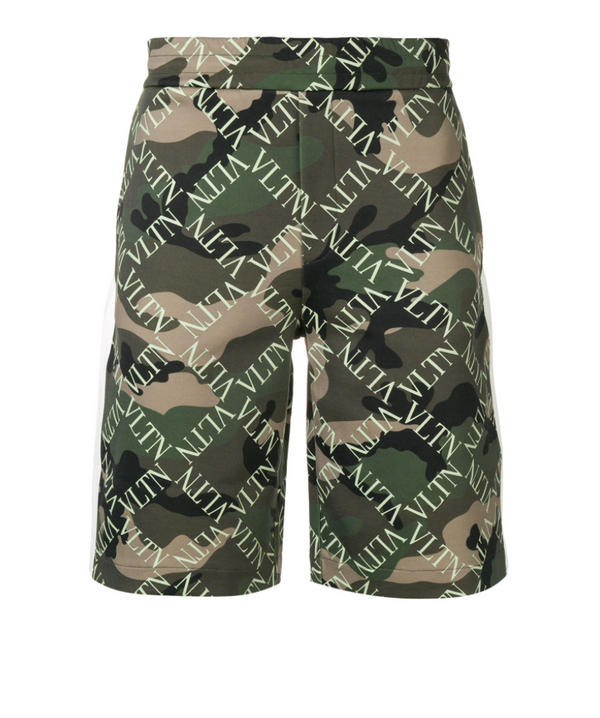 Valentino camouflage logo track shorts