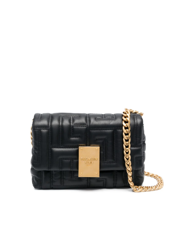 Balmain 1945 soft mini bag in quilted leather