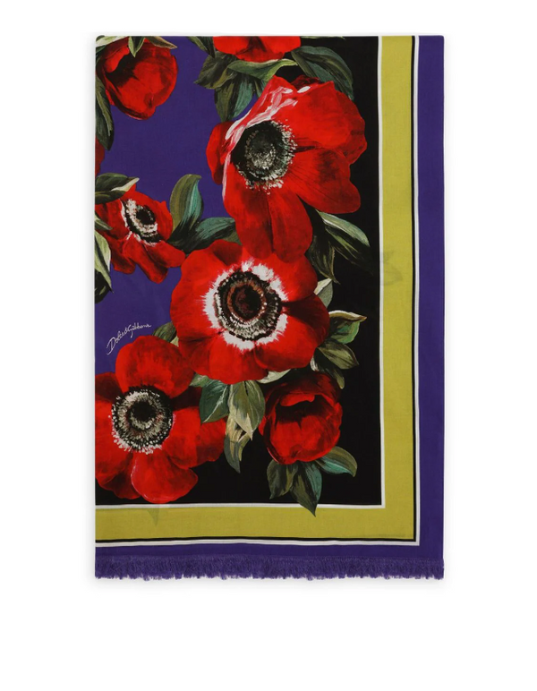 Dolce & Gabbana floral-print cotton beach cover-up