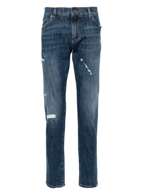 Dolce & Gabbana ripped-detail tapered jeans