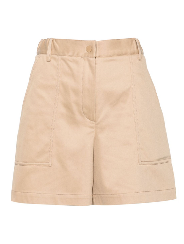 Moncler logo-patch garbadine shorts