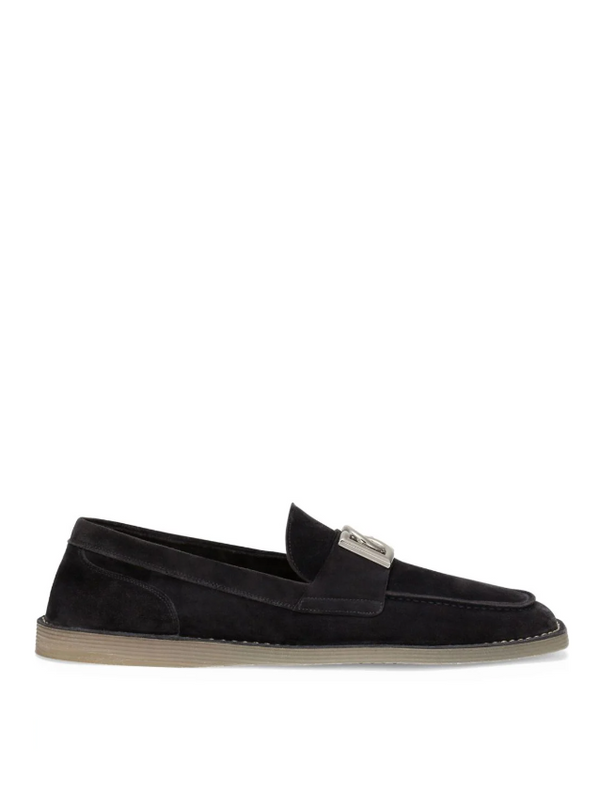 Dolce & Gabbana logo-lettering suede loafers