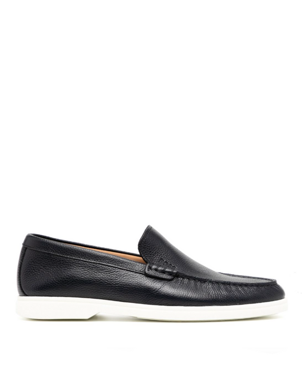 BOSS tumbled-leather loafers with contrast outsole