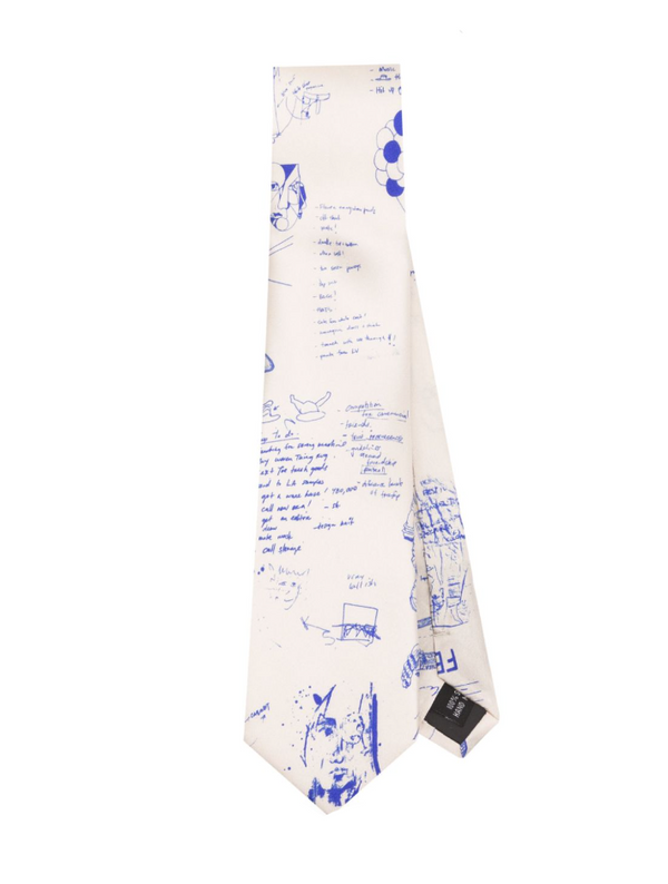 KidSuper Doodle printed silk tie