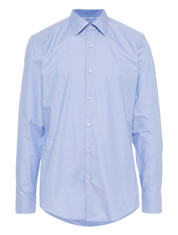 BOSS classic-collar cotton-blend shirt