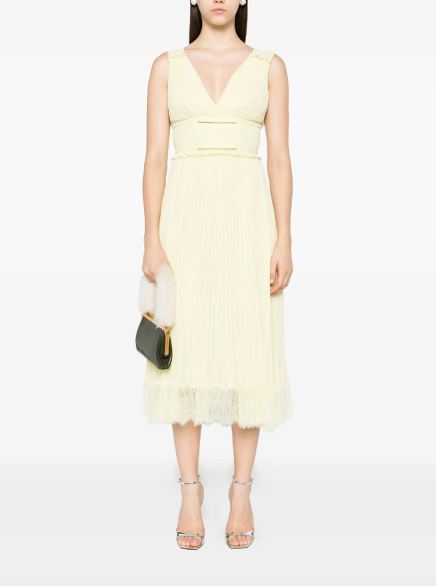 self portrait yellow chiffon midi dress Self-Portrait yellow chiffon midi dress – Profile Fashion