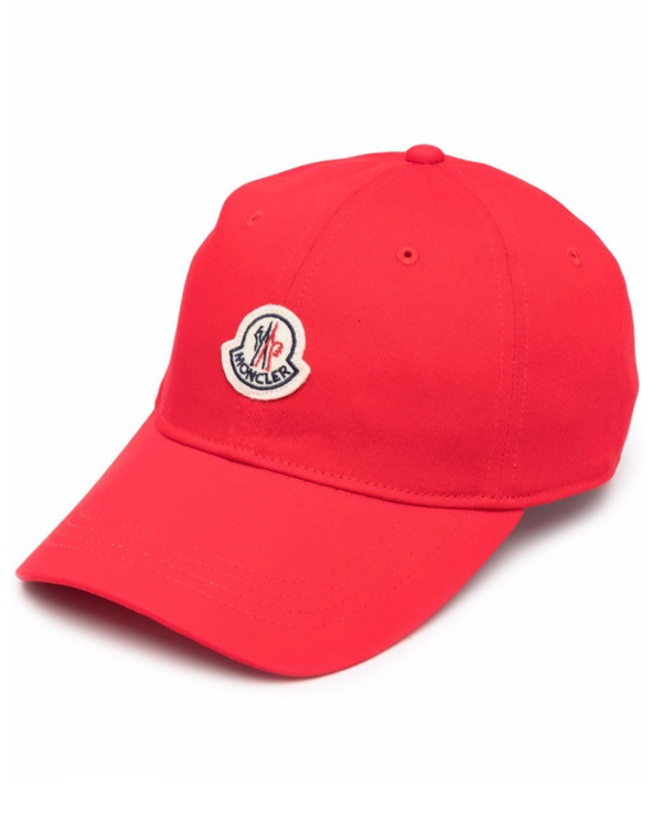Moncler logo-patch red baseball cap