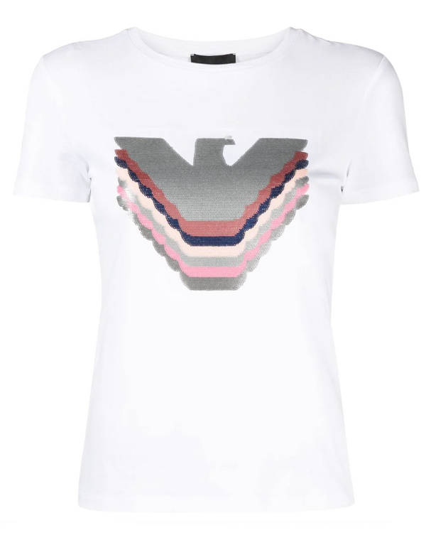 Emporio Armani sequin logo cotton T-shirt