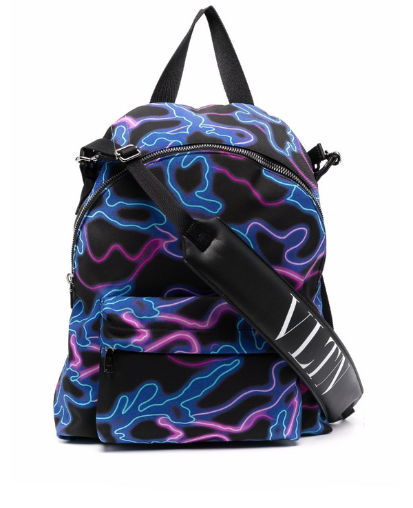 Valentino Garavani Camou neon-print backpack