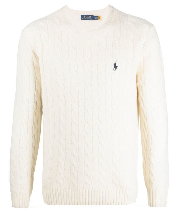 Polo Ralph Lauren logo-embroidered cable-knit jumper