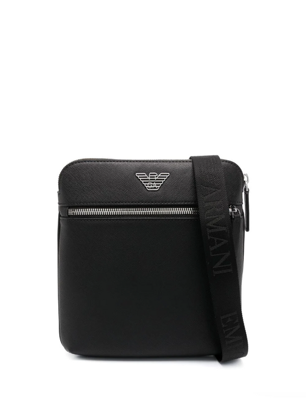 Emporio Armani regenerated-leather shoulder bag with eagle pate