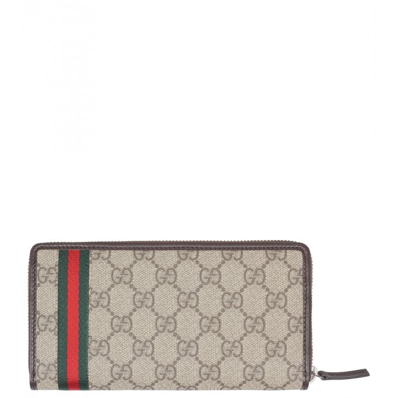 Gucci Beige/Orange GG Supreme Canvas and Leather Zip Around Wallet –  STYLISHTOP