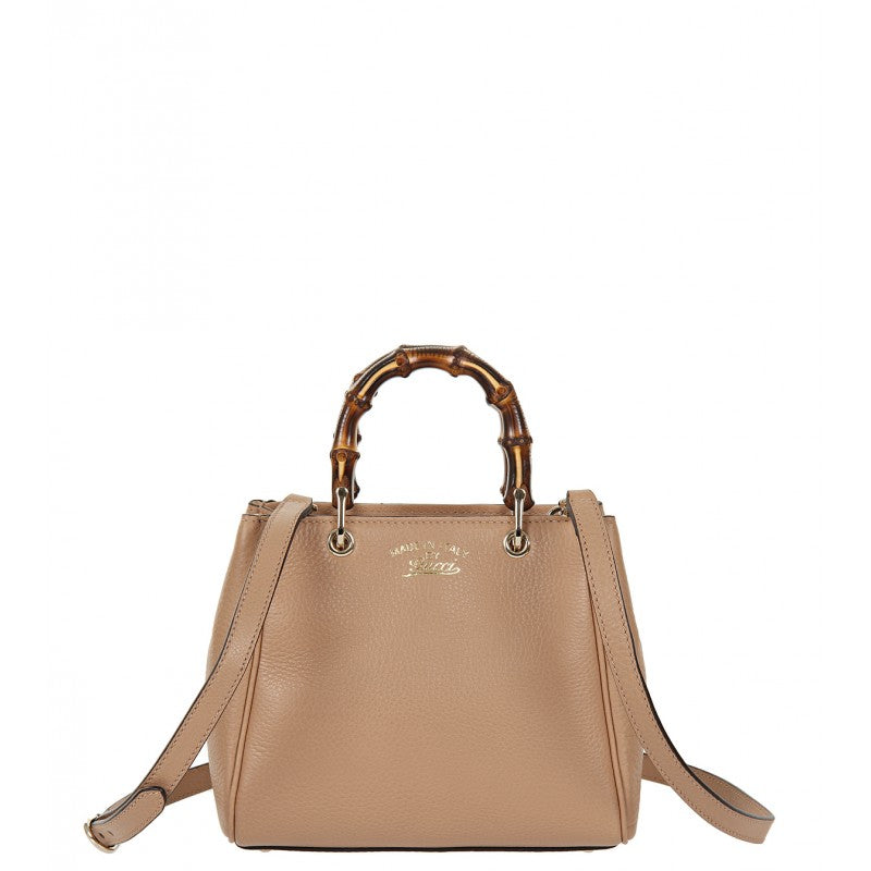 Gucci Light tan Bamboo mini leather top handle bag – Profile Fashion