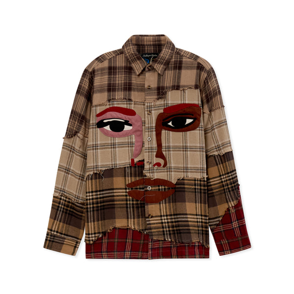 KidSuper Patchwork Face flannel shirt