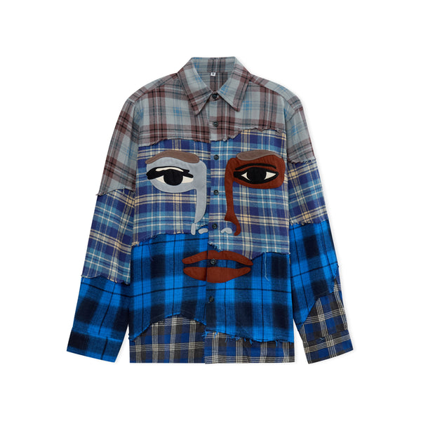 KidSuper Patchwork Face flannel shirt
