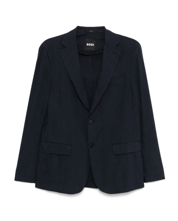 BOSS linen-blend navy blazer