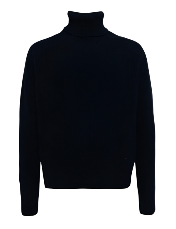 BOSS navy high neck virgin wool jumper