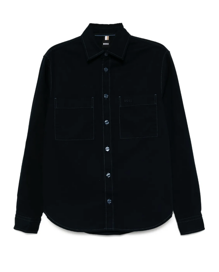 BOSS relaxed-fit overshirt in cotton twill