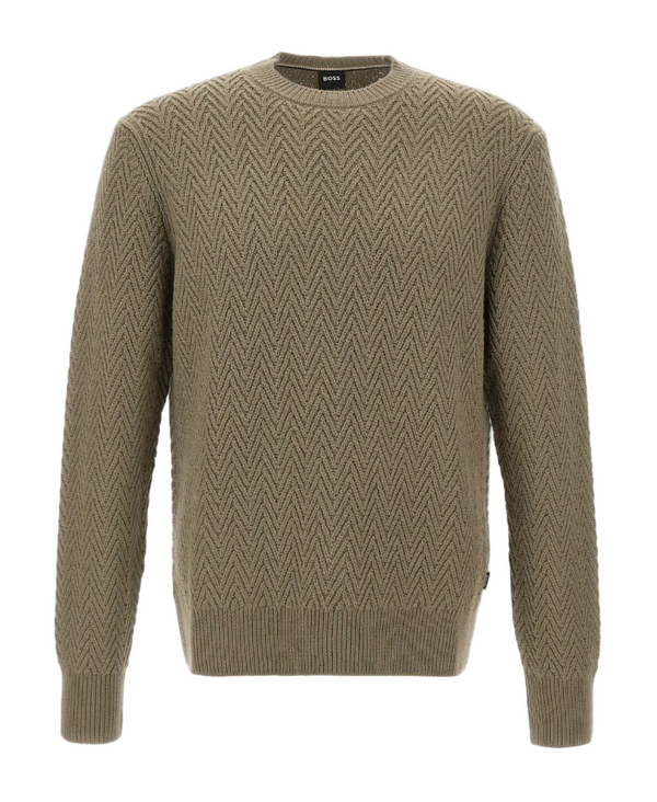 BOSS round neck virgin wool jumper