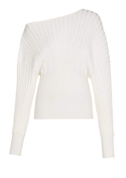 Balmain White Tube-knit jumper