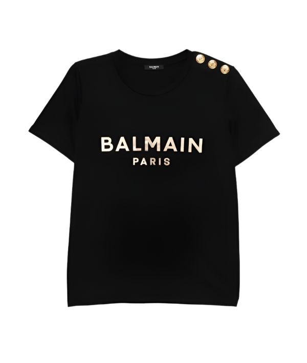 Balmain metallic logo T-shirt