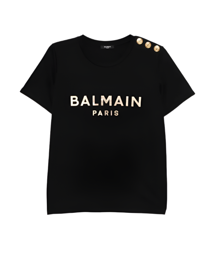 Balmain metallic logo T-shirt