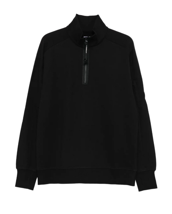 C.P. Company Black Diagonal Fleece Half Zipped Sweatshirt