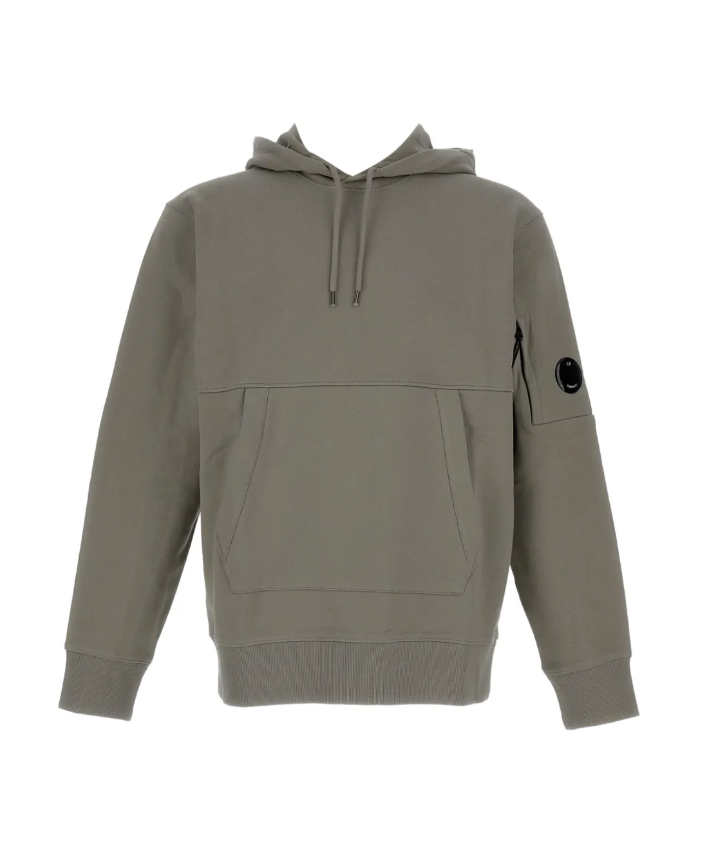 C.P. Company Green Diagonal Raised Fleece Hoodie