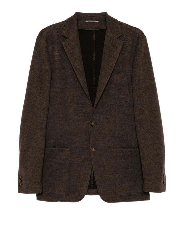Canali brown blazer in a jersey sweat fabric