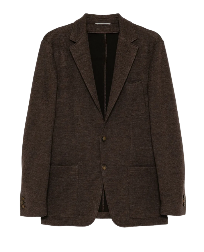 Canali brown blazer in a jersey sweat fabric