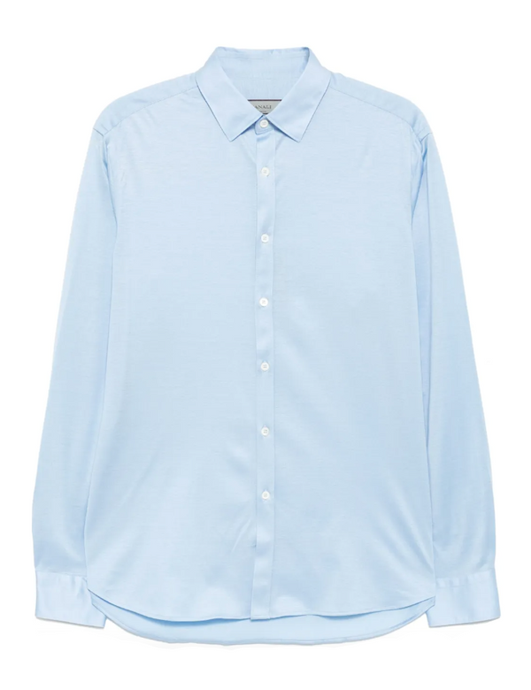 Canali cotton jersey slim-fit shirt