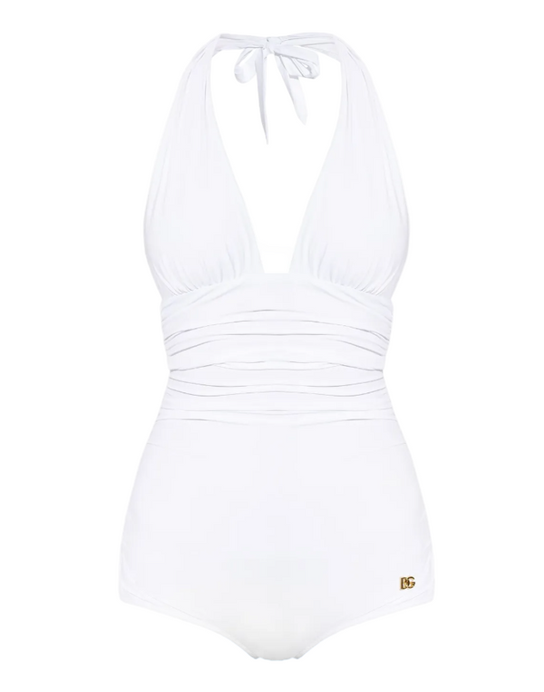 Dolce & Gabbana One-Piece Swimsuit With Plunging Neckline