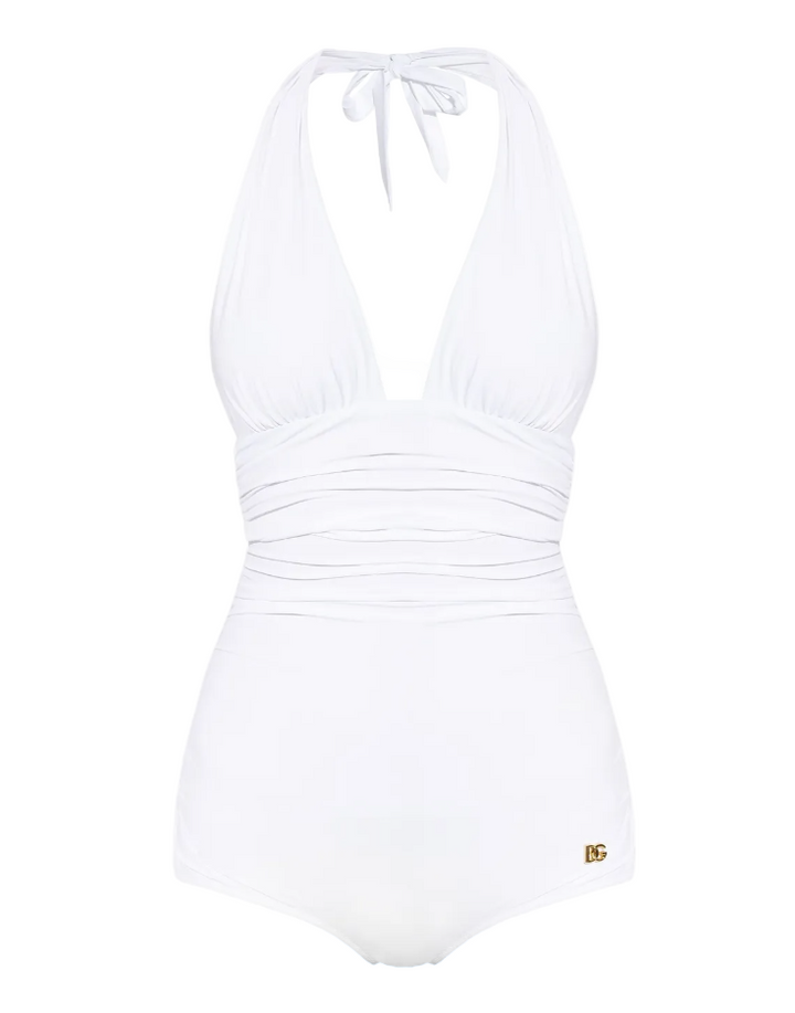 Dolce & Gabbana One-Piece Swimsuit With Plunging Neckline