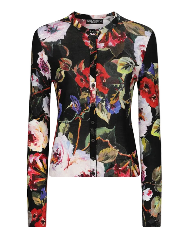 Dolce & Gabbana floral-print silk cardigan