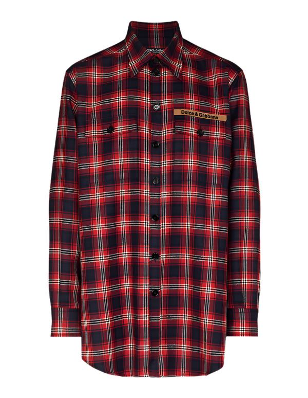 Dolce & Gabbana
logo patch plaid shirt