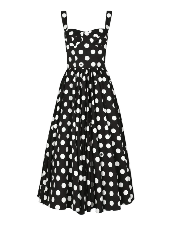 Dolce & Gabbana polka-dot corset midi dress