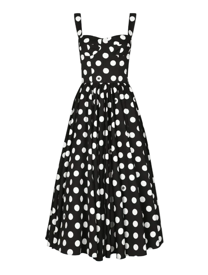 Dolce & Gabbana polka-dot corset midi dress