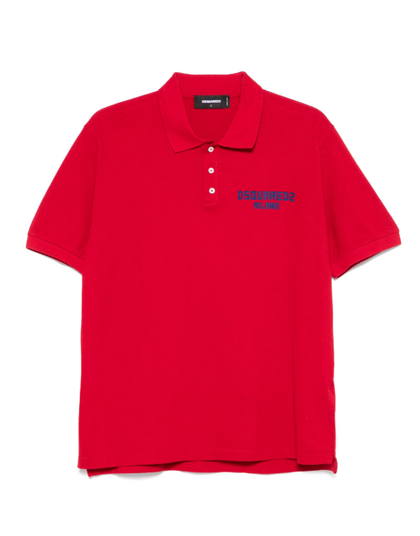 Dsquared2 red logo-print polo shirt