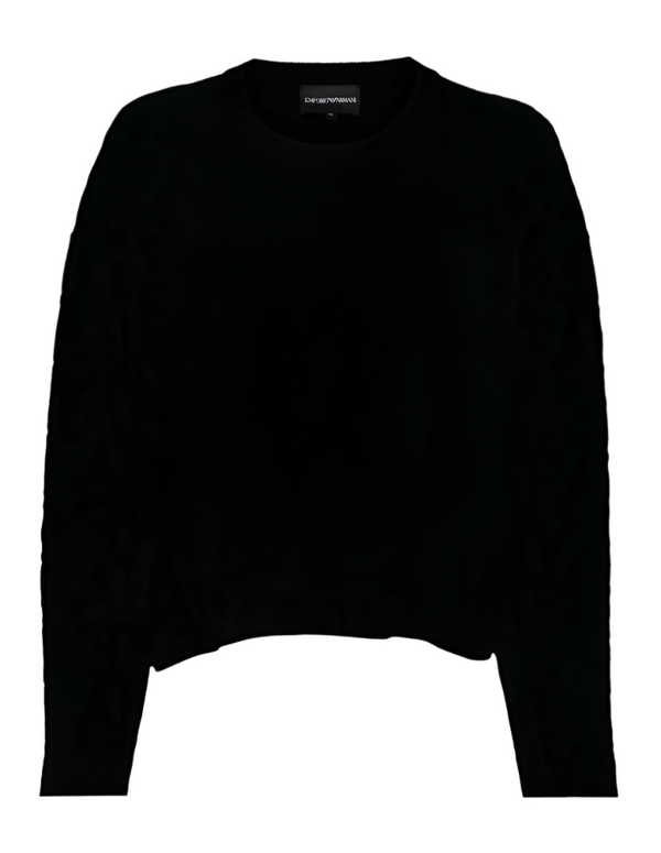 Emporio Armani black round neck logo jumper