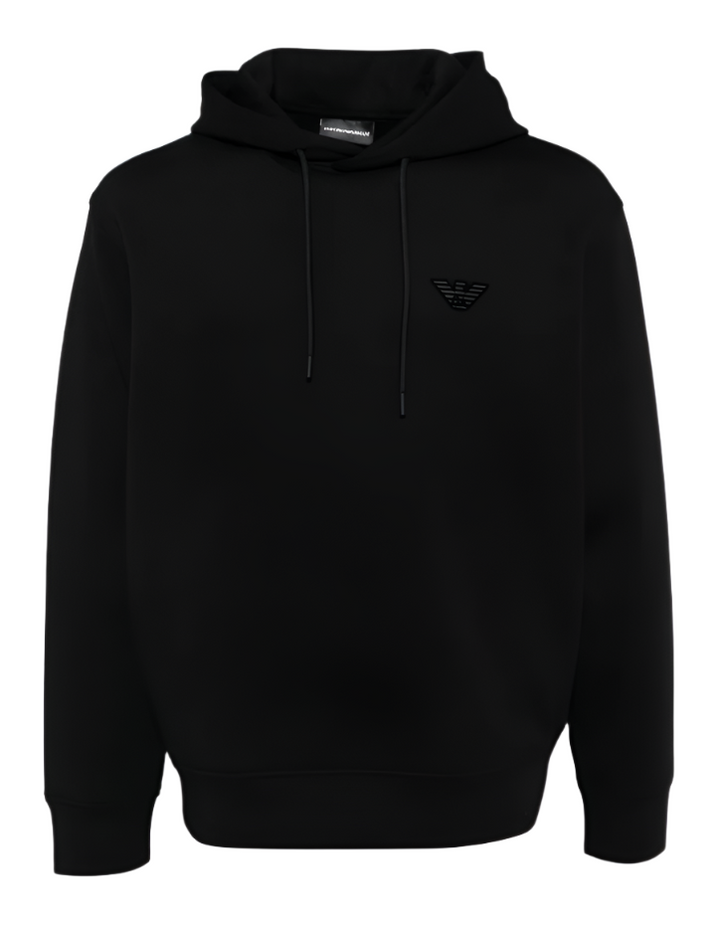 Emporio Armani flocked-logo hoodie