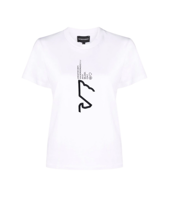 Emporio Armani graphic-embroidery logo-print T-shirt