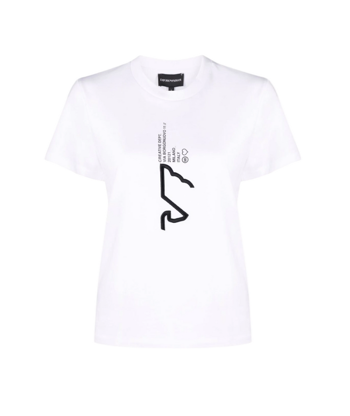Emporio Armani graphic-embroidery logo-print T-shirt