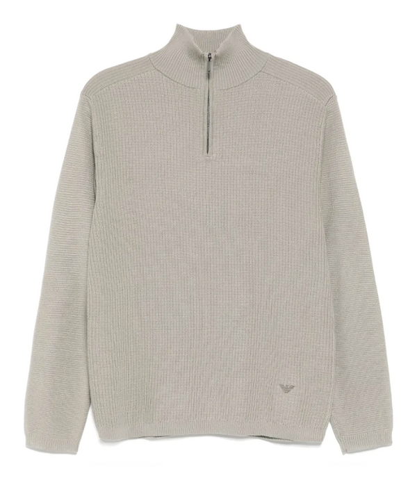 Emporio Armani green half-zip jumper