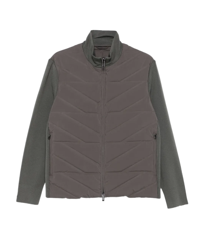 Emporio Armani grey woven bomber jacket