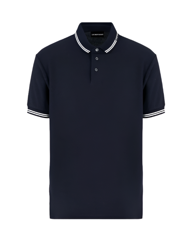 Emporio Armani logo-embroidered cotton polo shirt