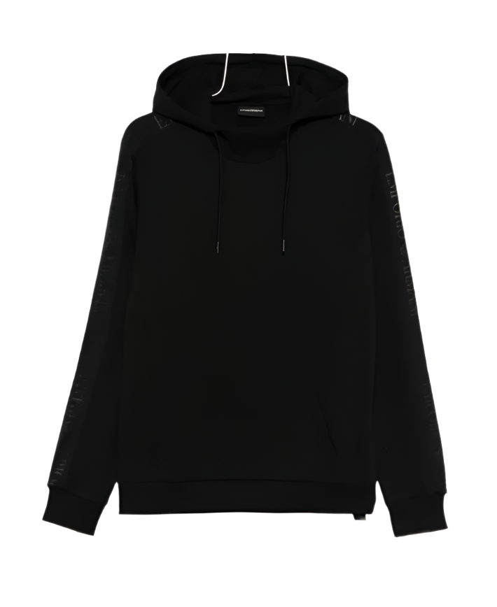 Emporio Armani men logo hoodie in black